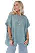 Ribbed Knit Batwing Sleeve Tunic Oversized T Shirt